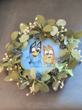 Handmade Bluey Themed Wreath